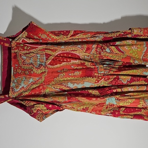 Red and Orange Paisley Sundress, Top, Coverup. By UNIQUE. Size 22/24. - Picture 6 of 9